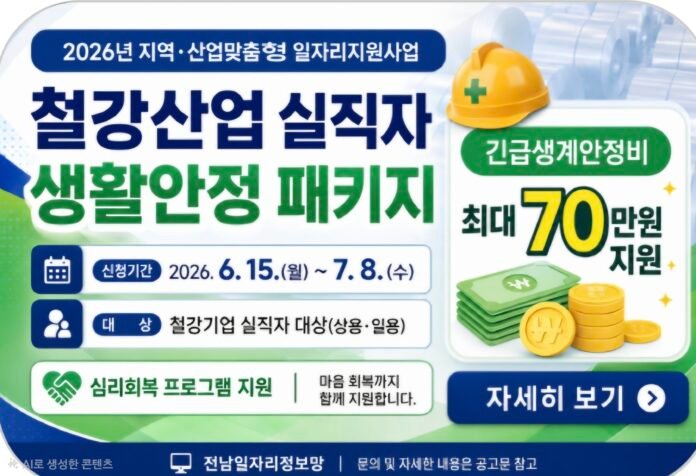 철강산업 실직자 생활안정지원