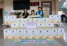 광양매화라이온스클럽, 사랑나눔복지재단에 150만 원 상당 생필품 전달